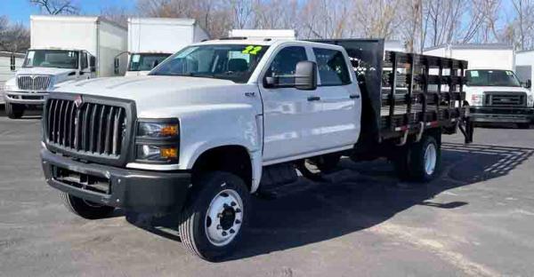 2022 International CV515 Crew Cab 4x4 16ft Stake Truck only 69k miles